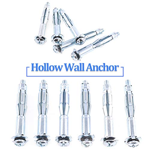 Glarks 30Pcs 5x65MM Heavy Duty Zinc Plated Steel Molly Bolt Hollow Drive Wall Anchor Screws Set for Drywall, Plaster and Tile (M5x65) - size: 5x65mm