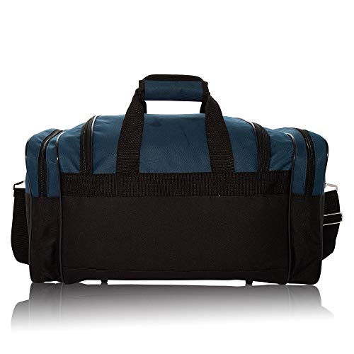 DALIX 17" Blank Duffle Bag Duffel Bag Travel Size Sports Durable Gym Bag - color: Navy Blue