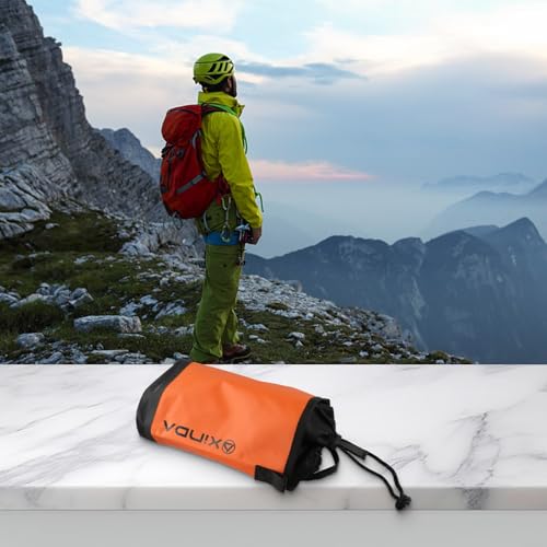 Rock Climbing Tool Bag with Adjustable Waist Belt 5L Capacity PVC and Polyester Rope Storage Organizer for Outdoor Climbing and Tree Work(Orange)