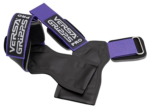 Versa Gripps® Pro, Made in The USA, Wrist Straps for Weightlifting Alternative, The Best Training Accessory - color: Purple/Black, size: X-Small: 5" to 6"