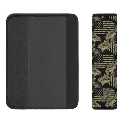 Soft Padded Car Seat Belt Pad for Elderly Support, Stroller Pushchair High Chair, 2 Pack Fish Camo Flag Shoulder Harness Cover Anti-Slip Pad - color: Pattern 527