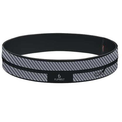 FlipBelt Classic Running Belt, Phone Holder for Running, Money Belt Pouch - color: Reflective Black, size: Extra Small