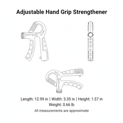 Adjustable Hand Grip Strengthener with Auto Counter, 10-100 lbs Resistance for Forearm Training, Ergonomic Non-Slip Design - color: Gray