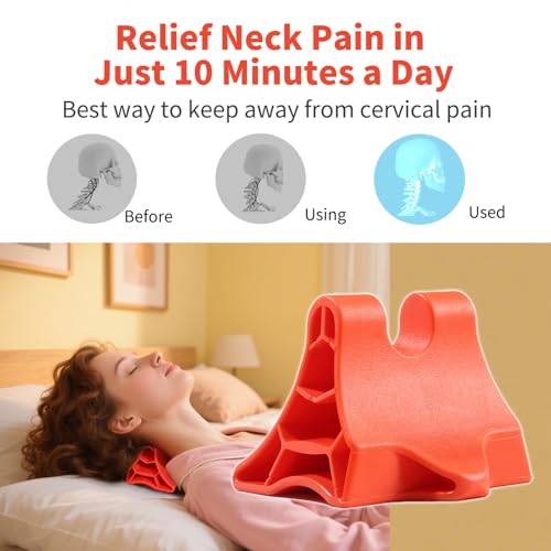Trigger Point Massage Tool, Handheld Deep Tissue Manual Massager for Neck, Shoulders, Back & Feet, 3-Edge Pressure Point Design, Portable (Red)