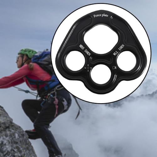 Paw Rigging Plate Climbing Gear Work Rope Bearing Anchors Metal Rigging System Multi Anchor Plate Divider Plate, Black