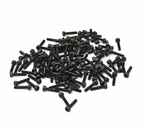 iexcell 100 Pcs M2.5 x 12mm Thread Pitch 0.45 mm Alloy Steel 12.9 Grade Hex Socket Head Cap Screws Bolts Kit, Black Oxide Finish - size: M2.5 x 12mm