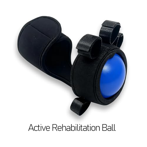 Anti Spasticity Hand Splint with Training Ball - Strap With Adjustable Finger Size,Orthosis Brace for Stroke Recovery, Spasm & Hemiplegia Rehabilitation for Adults - Hand Therapy Equipment for Functional Impairment