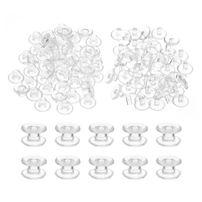 PATIKIL M5x4.5mm Plastic Binding Post, 50 Sets Plastic Chicago Screws Binding Screw Rivet Post Press-on Buckle for Leather Scrapbook Photo Albums, Transparent - color: Transparent, size: M5x4.5mm