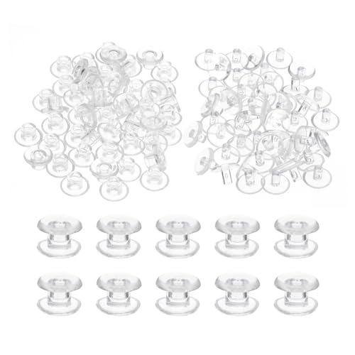 PATIKIL M5x4.5mm Plastic Binding Post, 50 Sets Plastic Chicago Screws Binding Screw Rivet Post Press-on Buckle for Leather Scrapbook Photo Albums, Transparent - color: Transparent, size: M5x4.5mm