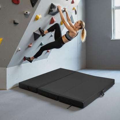 VEVOR Bouldering Crash Pad, Bi-Fold Rock Climbing Crash Pad with Adjustable Backpack Straps and Handle, Foldable Lightweight for Indoor Bouldering & Outdoor Climbing - size: 67.3 x 48.0 x 5.1 in / 1710 x 1220 x 130 mm