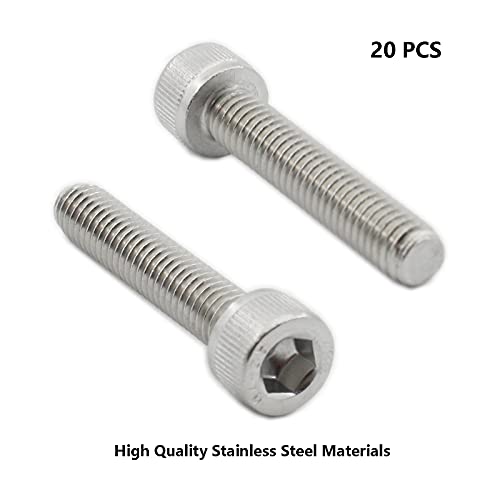 20 PCS Socket Head Cap Screws, TTZEZE 304 Stainless Steel Metric Machine Bolts Hex Socket Screw, Socket Drive Bright Finish Full Machine Threads for Shelf Chair Desk Install Repair (M6x45mm) - color: M6, size: 45mm