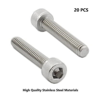 20 PCS Socket Head Cap Screws, TTZEZE 304 Stainless Steel Metric Machine Bolts Hex Socket Screw, Socket Drive Bright Finish Full Machine Threads for Shelf Chair Desk Install Repair (M6x45mm) - color: M6, size: 45mm