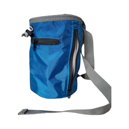 Compact Climbing Chalk Carrier with Reinforced Side Compartment and Leak Design for Athletic Activities Anti Slip Workout Chalk Bag - color: Blue