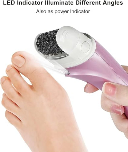 Electric Feet Callus Removers Rechargeable,Portable Electronic Foot File Pedicure Tools, Electric Callus Remover Kit,Professional Pedi Feet Care Perfect for Dead,Hard Cracked Dry Skin - color: 002-pink