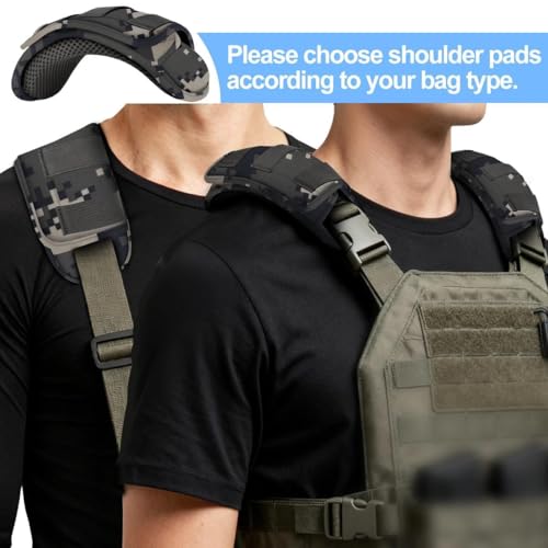 ZINZ 2-Pack Tactical Shoulder Pad, Ultra-Thick Comfort Cushion for Vest Straps, Backpacks, Breathable & Shock-Absorbing,Camouflage-gray - color: Camouflage-gray