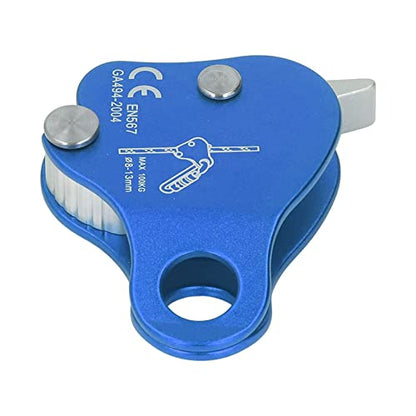 Kadimendium Climbing Rope Grab Stopper Aluminum Alloy Self Locking Grip Clamp for Cave Exploration (Blue) - color: Blue