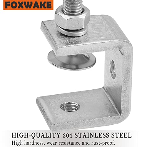 Stainless Steel C Clamps Mini 1 Inch for Mounting, Heavy Duty Metal U Clamps for Metal Working, Small Desk Clamp with Stable Wide Jaw Opening & Protective Pads/I-Beam Design (6pcs) - color: 1 3/16 In-6pcs-30mm