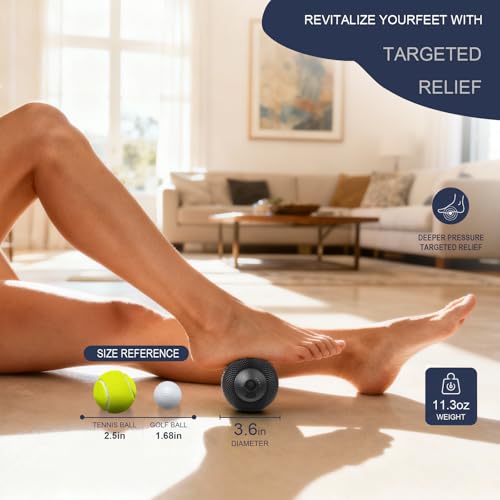HODEMI Vibrating Massage Ball with Heat & Smart Memory, Deep Tissue Massage Ball for Sports Recovery, Muscle Relaxation & Myofascial Release, 7 Modes for Home & Gym Use (Black)
