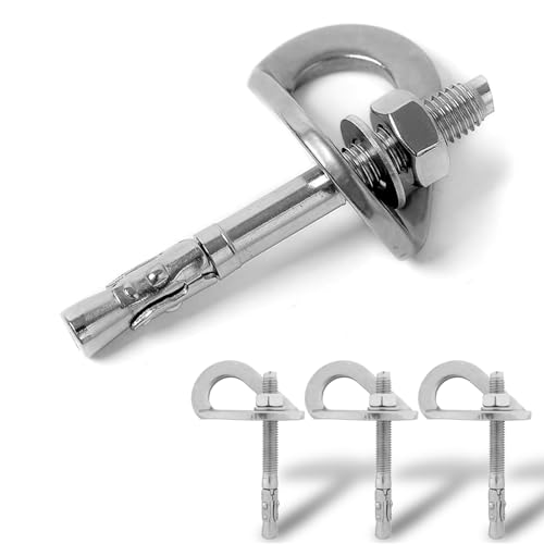 Climbing Holds Anchor Set - 3PCS - Stainless Steel Bolt Hanger and Bolt Heavy Duty Climbing Holds Weight 2500KG for Indoor Outdoor Climb Train - color: 8MM Silver