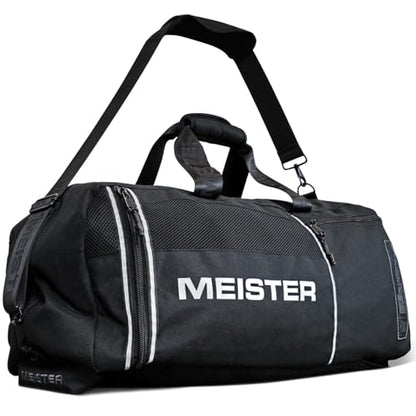 Meister Vented Convertible Duffel/Backpack Gym Bag - Ideal Carry-On | Built for athletes with dual mesh ventilation and ultra-durable construction for training, travel and everyday use - color: V2.0 Black