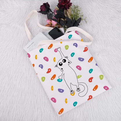 JXGZSO Rock Climbing Lover Gift Mountaineering Shoulder Bag Bouldering Canvas Tote Bag Boulderer Gift Sport Climber Gift