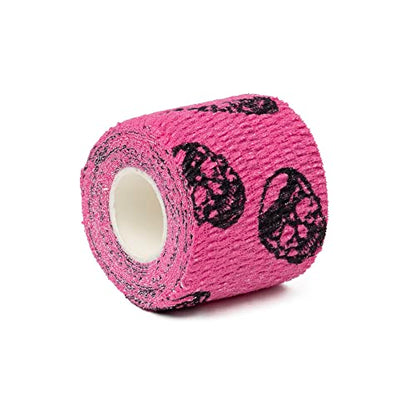 Gymreapers Hook Grip Weightlifting Tape (3 Pack) Premium Adhesive Thumb Skull Tape for Finger Protection, Powerlifting, Exercise & Cross Training - Athletic Sweat Proof Tape - color: Pink