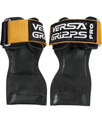 Versa Gripps® Pro, Made in The USA, Wrist Straps for Weightlifting Alternative, The Best Training Accessory - color: Gold/Black, size: X-Small: 5" to 6"