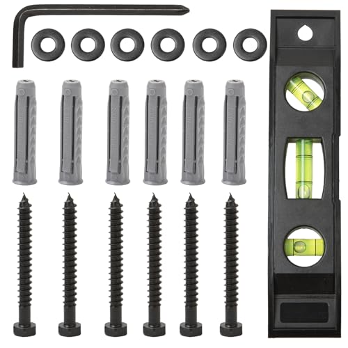 20PCS TV Wall Mount Hardware Kit, M8 Lag Bolts with Anchors & Washers, Mounting Screws Set with Allen Key & Bubble Level for Wood Stud, Concrete & Drywall - size: 20P