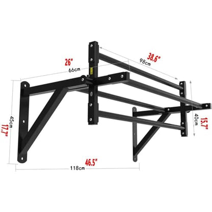 Rotating Parallel Bars for Rock Climbing, Wall Mounted Pull-Up Bar, Indoor Strength Training Fitness Equipment, Maximum Load Capacity 300 Kg