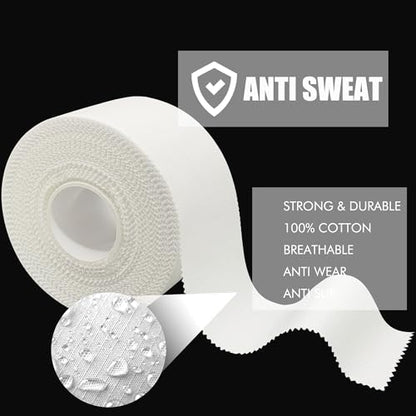 Athletic Tape - QZL 6 Rolls 1" 30‘ Versatile Medical Tape Bandage Tape, 100% Cotton Cloth Tape Adhesive for Ankle Wrist, Sport Tape for & Grip Tape for Hockey, Boxing, Volleyball, Turf, Football, Rock