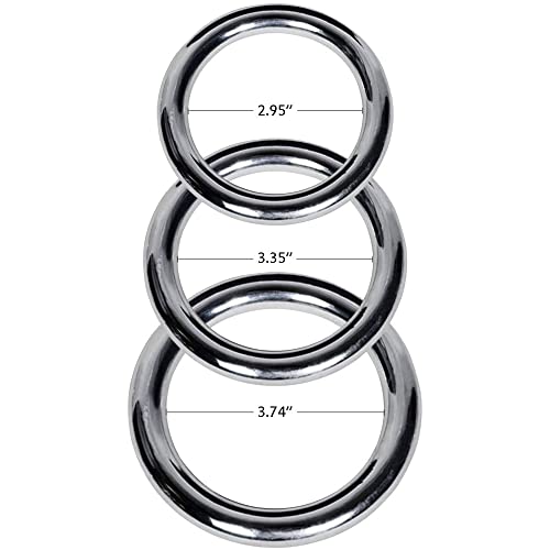 ZooBoo 2pcs Wing Chun Stainless Weighted Steel Training Rings | Pair Of Stainless Steel Rings, Yeung Sau Training, Sticky Hands Practice, Wing Chun, Wing Tsun, Siu Lim Tao, Grip Strength - size: Diameter 8.5 CM (3.35 inches)