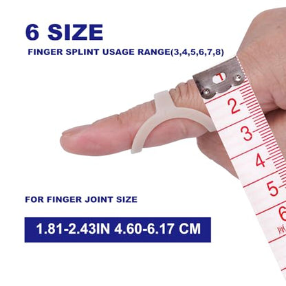 Soft Home 6 Pack Oval Finger Splints Waterproof Finger Splint for Arthritis, Trigger Finger,Mallet Fingers - Trigger Finger splints For Thumb, Index, Middle, Pinky or Ring Finger(3,4,5,6,7,8) - size: 3,4,5,6,7,8