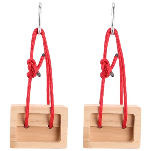 2Pcs Portable Hangrboard Rock Climbing | Professional Climbing Boards for Finger Bouldering | Wooden Hangboard for Indoor & Outdoor Use Khaki - color: Khaki