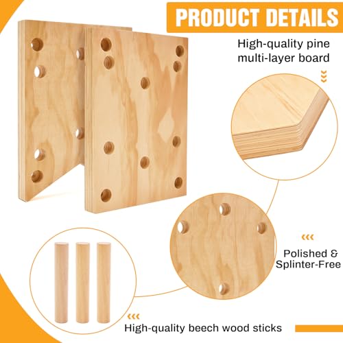 AceOrbit Climbing Pegboard 12‘'x48‘' Rock Climbing Board with Dowel Pegs 23 Holes Wall Mounted Ladder Fitness Cross Training for Rock Climbings Gift, Christmas Birthday Present for Climber