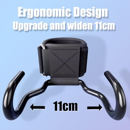 Weight Lifting Hooks, Upgrade Weightlifting Grip Hooks, Heavy Duty Lifting Wrist Straps for Pull-Ups, Strength Training and Deadlifts, Wrist Strap Hook for Men and Women - color: Black