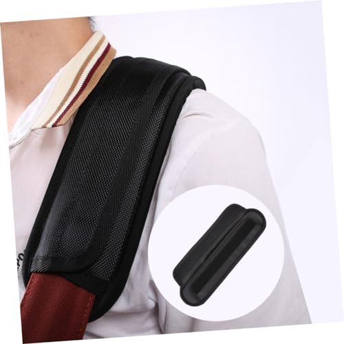 Abaodam Comfortable Guitar Strap Shoulder Pad Removable Cushion for Bass Acoustic Electric Guitars - Design for Weight Distribution Black