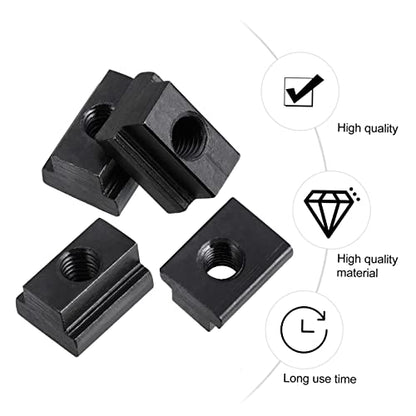 Mobestech 10pcs T-Type Sliding Nut Block M8 Steel Nuts for Furniture Cabinetry and Rock Climbing Holds