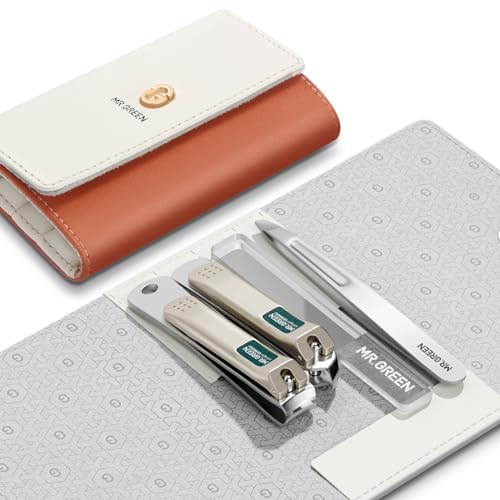 MR.GREEN Colorful Manicure Set Practical Pedicure Kits Nail Clippers Personal Care Tools Facial Hair Scissors with Fashion Case (Mr-6683 Orange) - color: Mr-6683 Orange
