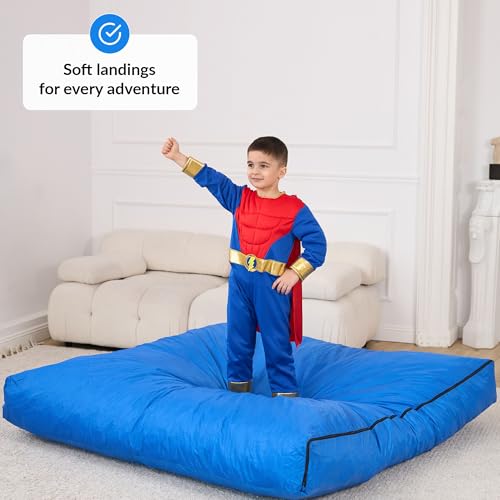 Crash Pad for Kids Sensory | Big 5Ft x 5Ft, 3Ft x 4Ft, 3Ft x 3Ft Or 2Ft x 2Ft | Autism Sensory Crash Mat for Jumping Play | Crashpad | Soft Foam Landing Pad | Giant Mat Pillow | Climbing, Gymnastics - size: Big