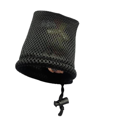 Nylon Mesh Drawstring Bag, Small Storage Pouch String Bags 5 x 3.5 Inch for Mini Stuff MP3 Charger Earphone Key,Black 6pcs