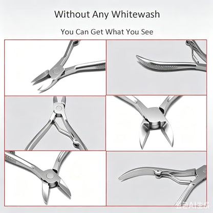 Podiatrist Nail Clippers, Professional Thick & Ingrown Toenail Clippers for Men & Seniors,Pedicure Clippers Toenail Cutters, Super Sharp Curved Blade Grooming Tool - color: Silver