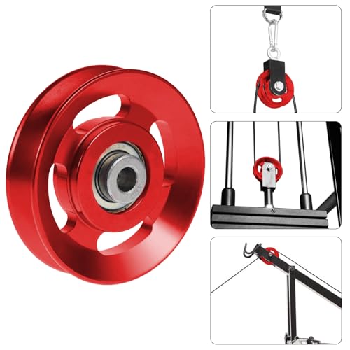 Aluminium Alloy Gym Pulley 90 mm，2‑Pack / 4‑Pack / 6‑Pack - color: Red