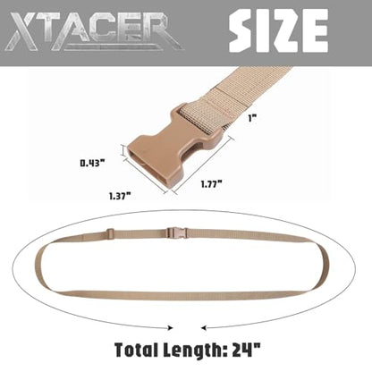 XTACER 1 Inch Molle Backpack Accessory Strap Luggage Straps Cover Strap Sleeping Bag Strap with Buckle (TAN, 24in) - color: TAN, size: 24 Inches
