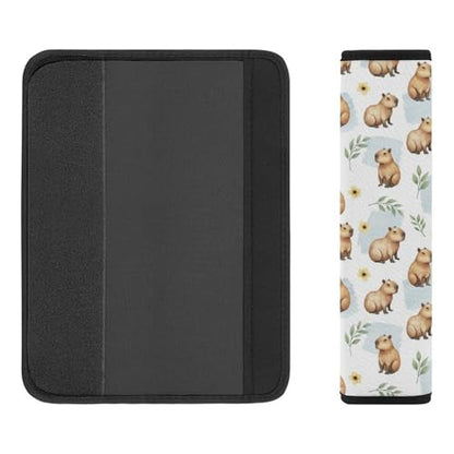 2 Pack Breathable Car Seat Belt Pad for Child, Stroller Pushchair High Chair, Cute Capybara Blue Floral Neck Strap Covers, Neck and Shoulder Support - color: Pattern 957