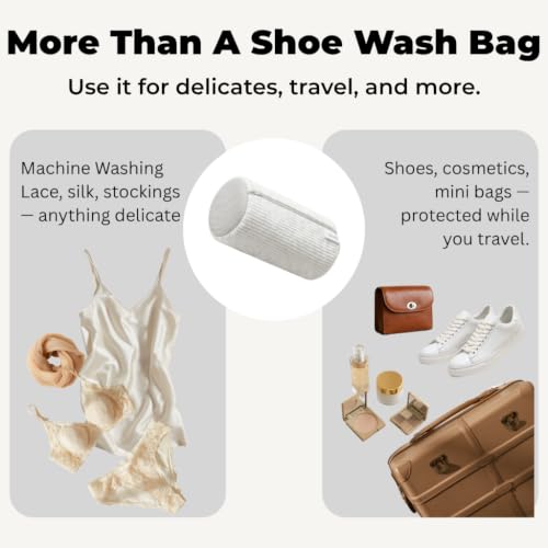 DARU 2-Pack Shoe Washing Machine Bag, Sneaker and Tennis Shoe Laundry Bags | Shoe bag for washing machine, Mesh Protection, Washer & Dryer Safe, Locking Reinforced Zipper, 360 Deep Shoe Cleaner, XL - color: Grey