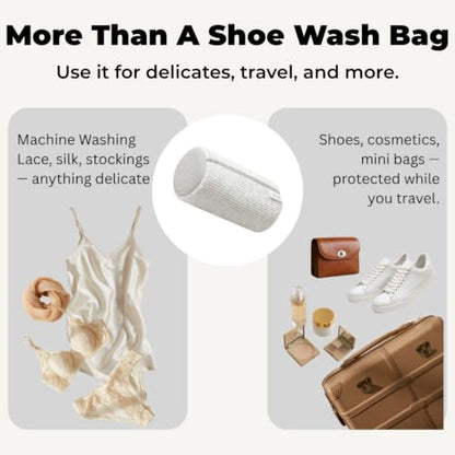 DARU 2-Pack Shoe Washing Machine Bag, Sneaker and Tennis Shoe Laundry Bags | Shoe bag for washing machine, Mesh Protection, Washer & Dryer Safe, Locking Reinforced Zipper, 360 Deep Shoe Cleaner, XL - color: Grey