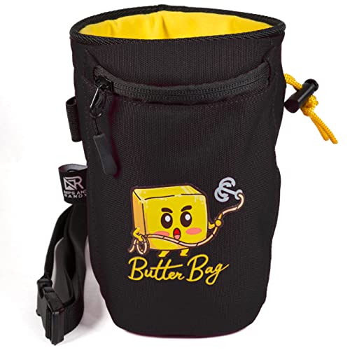 Chalk Bag Rock Climbing | Bouldering | Butter Bag | Cell Phone Pocket and Adjustable Waist Strap | Cute | Funny | Nips and Randy | Weightlifting | Bodybuilding