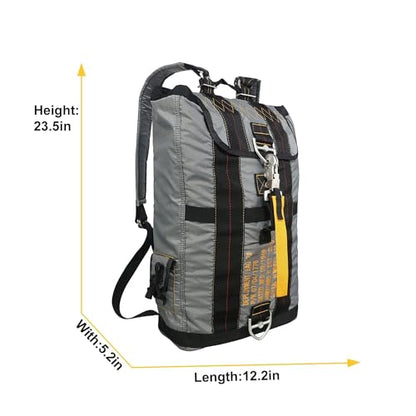 Military Tactical Backpack with Parachute Buckles, Nylon Daypack | Built for men and women for travel, outdoor hiking, camping, trekking, climbing, college, and daily carry - color: Grey