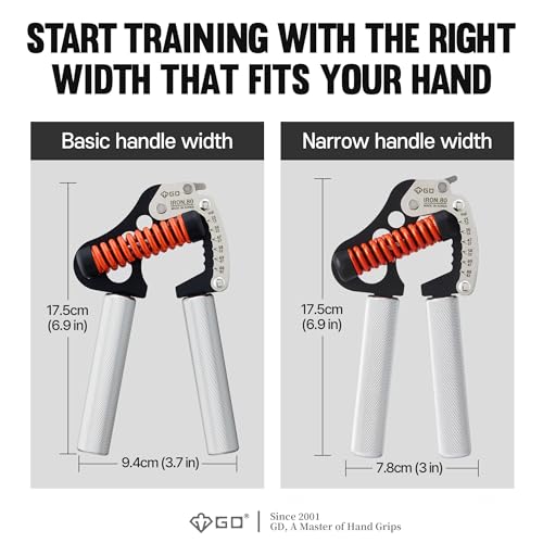 GD IRON GRIP Grip Strength Trainer Hand Gripper Forearm Strengthener Metal | Silent durable adjustable hand strengthening device, Hand exerciser squeezers, arm wrestling training equipment, grip trainer