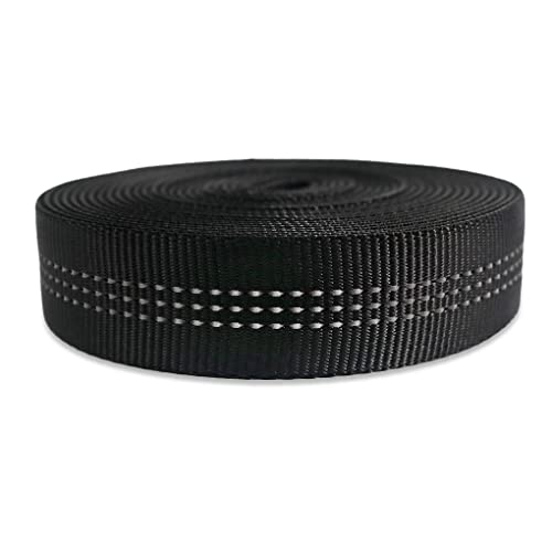 NewDoar CE UIAA Certified 1 Inch Nylon Webbing Strap/Tubular Climbing Webbing - Heavy Duty Strap for Rescue, Climbing, Harnesses, Rock Work, & Firefighting - color: Black, size: 1 inch x 10 Yard